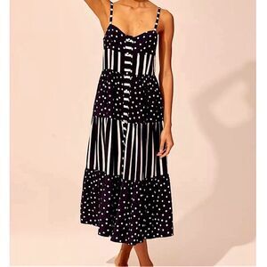 New SOLID & STRIPED REVOLVE Tiered Midi Dress